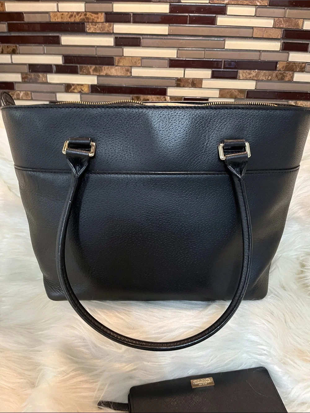 kate spade Black Leather Tote with Matching Wallet